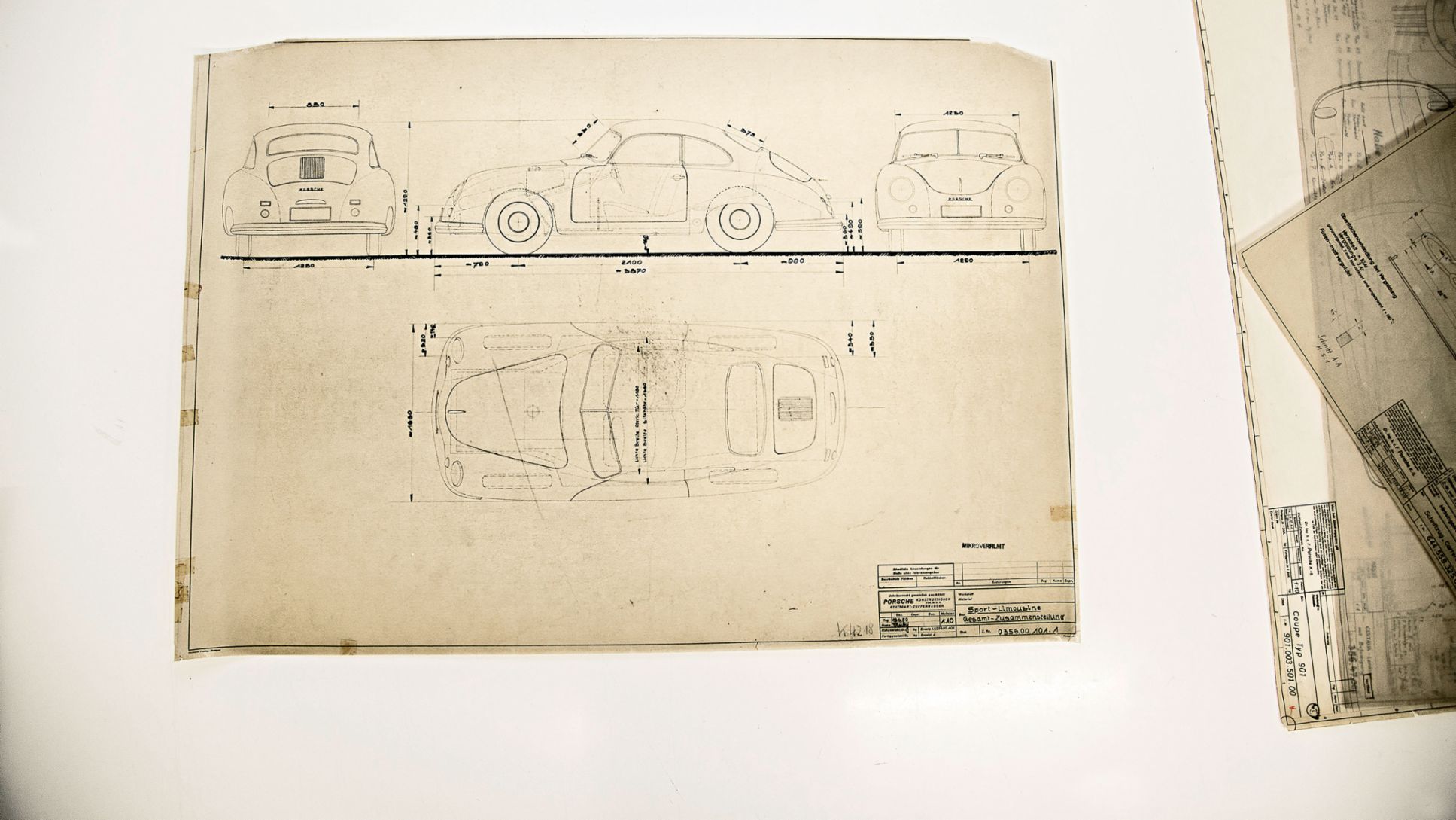 Porsche construction drawings, Weissach, 2018, Porsche AG