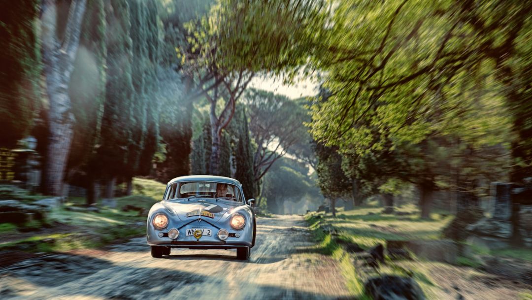 The Porsche 356 on the road to Rome