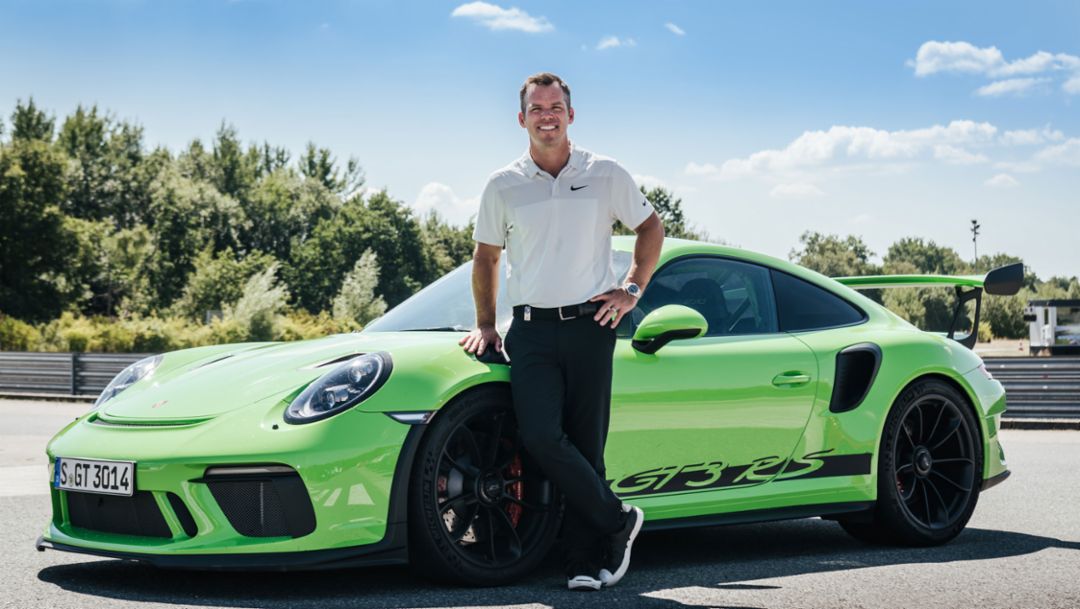 Paul Casey, golf player, 911 GT3 RS, Porsche European Open, 2018, Porsche AG