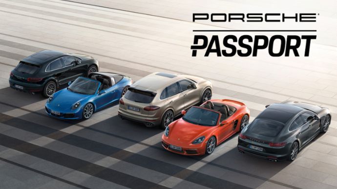 Porsche Impact, Porsche Passport, Macan, 911 Targa, Cayenne, 718 Boxster, Panamera, l-r, 2019, PCNA