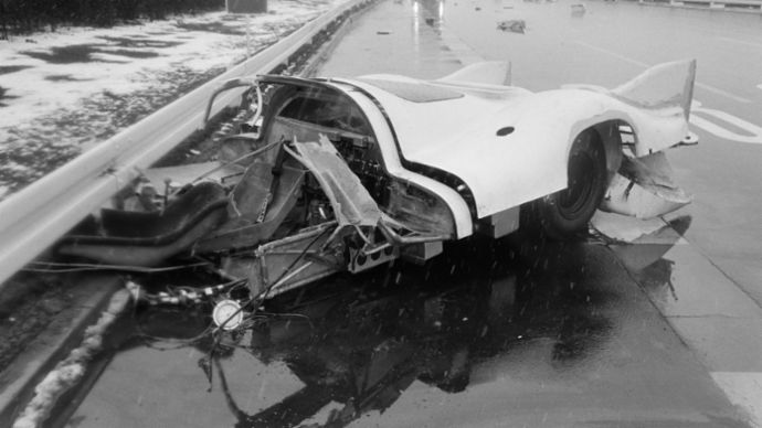 Kurt Ahrens's accident in the 917.006(040), Ehra Lessia, March 1970, Porsche AG