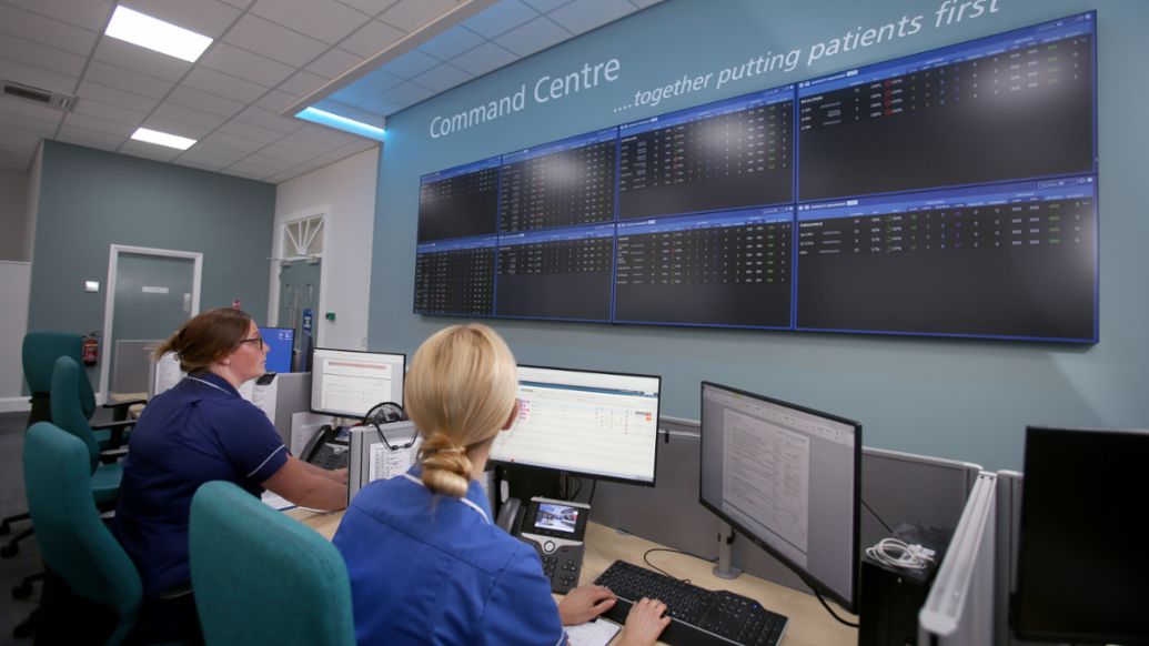 Command Center des britischen Bradford Teaching Hospitals NHS Foundation Trust, 2020, Porsche Consulting GmbH