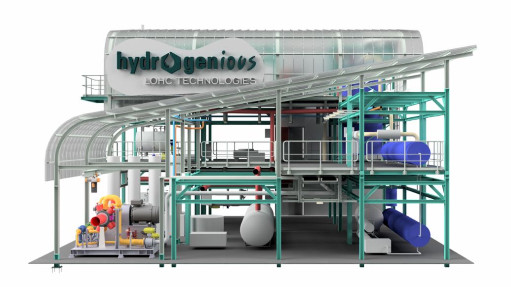Plans for a hydrogen release plant, 2021, Credit: Hydrogenious