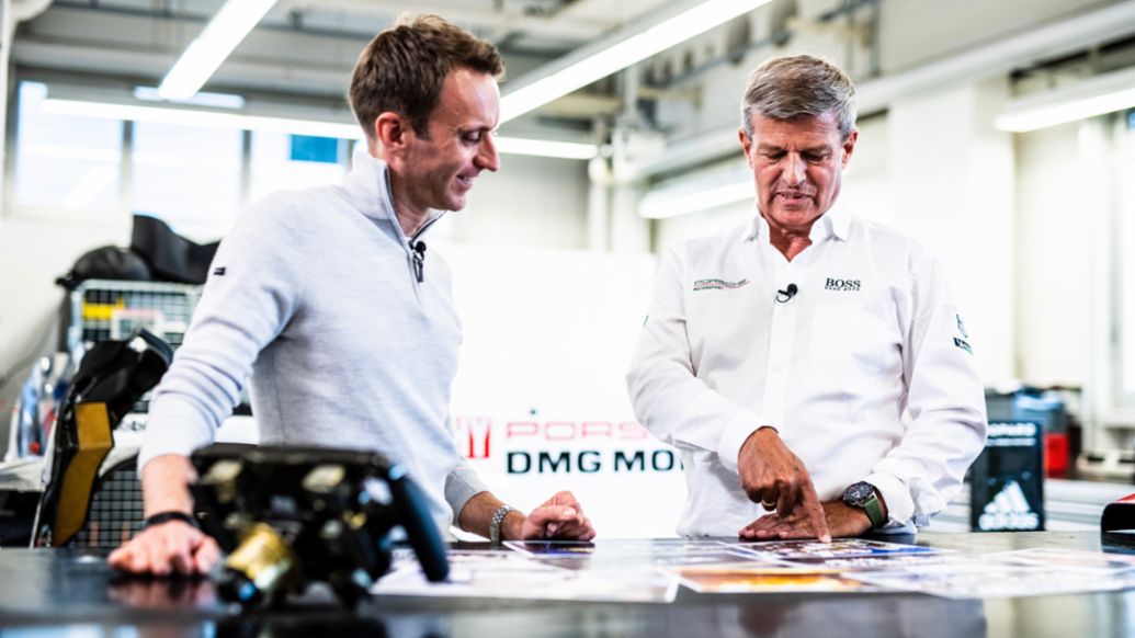 Timo Bernhard, Fritz Enzinger, Leiter Porsche Motorsport, 2021, Porsche AG