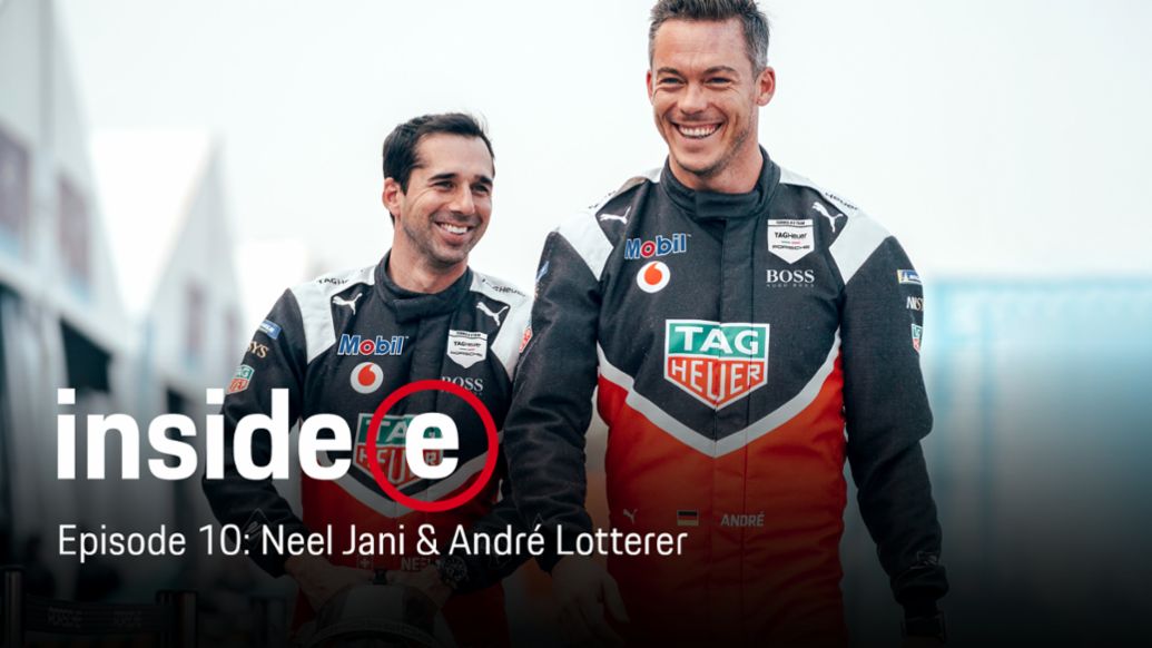 “Inside E” podcast, episode 10 with Neel Jani and André Lotterer, l-r, 2020, Porsche AG