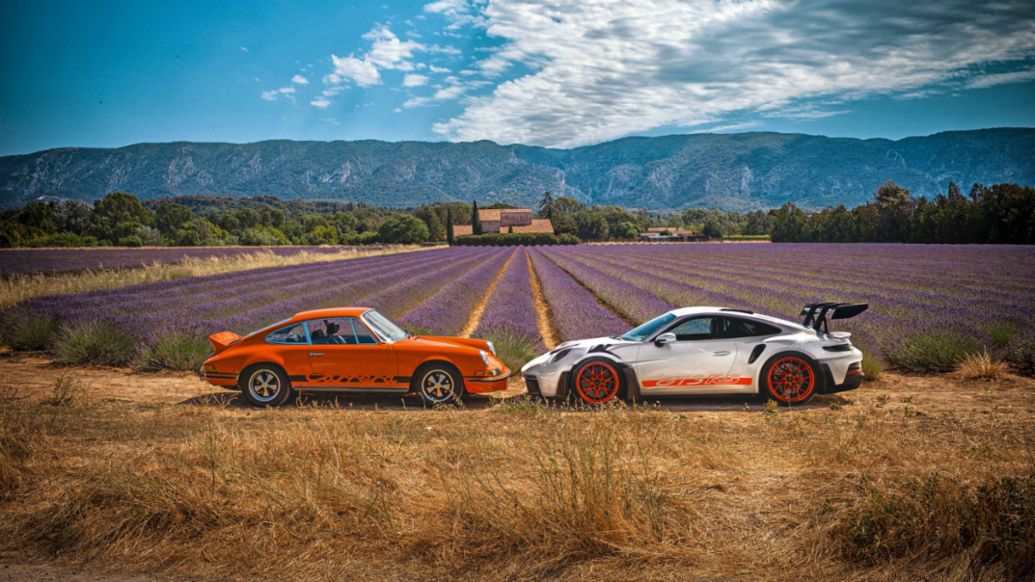 911 Carrera RS 2.7, 911 GT3 RS, South of France, 2022, Porsche AG