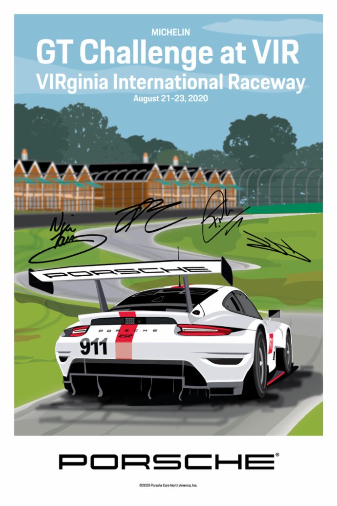 VIRginia International Raceway, IMSA WeatherTech SportsCar Championship, signed poster, 2020
