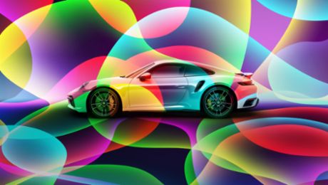 Technicolour dreamscape: using paint to expand the Porsche story