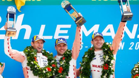 Porsche celebrates double victory at Le Mans