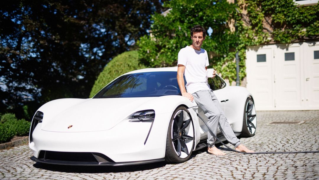 Photoshoot with Mark Webber and Porsche Mission E