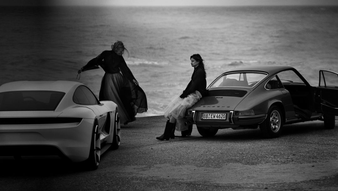 Mission E, 911, shoot with phographer to the stars Peter Lindbergh, Porsche Talent Project, Ault, France, 2018, Porsche AG