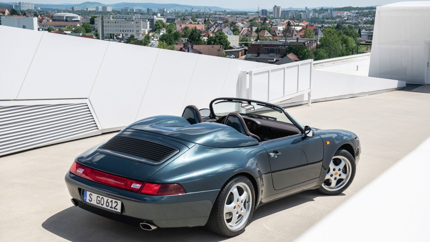 911 Speedster, Dach des Porsche Museums, 2019, Porsche AG