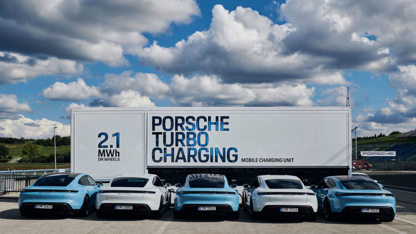 Taycan Turbo S, High-power charging truck, 2020, Hungaroring, Budapest, Hungary, Porsche AG