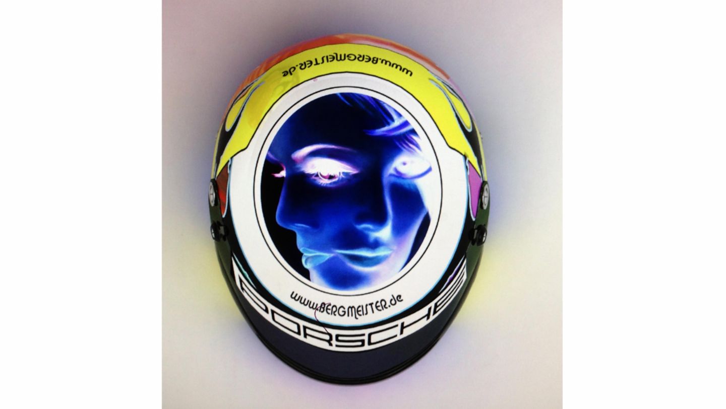 Helmet of Jörg Bergmeister, Le Mans, 2019, Porsche AG
