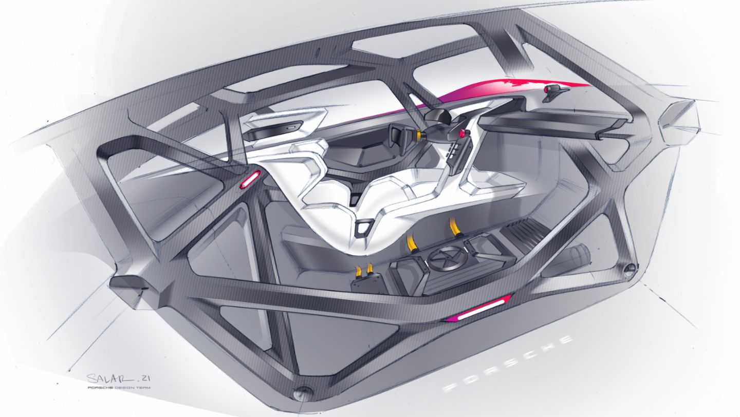 Mission R, Skizze der Konzeptstudie, 2021, Porsche AG