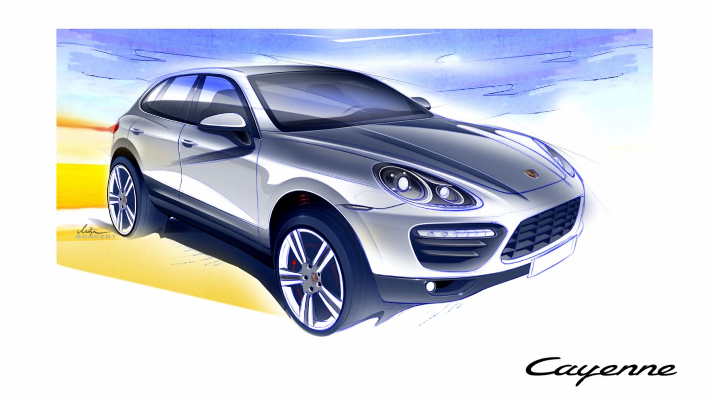 Sketch of the second-generation Cayenne, 2005, Porsche AG