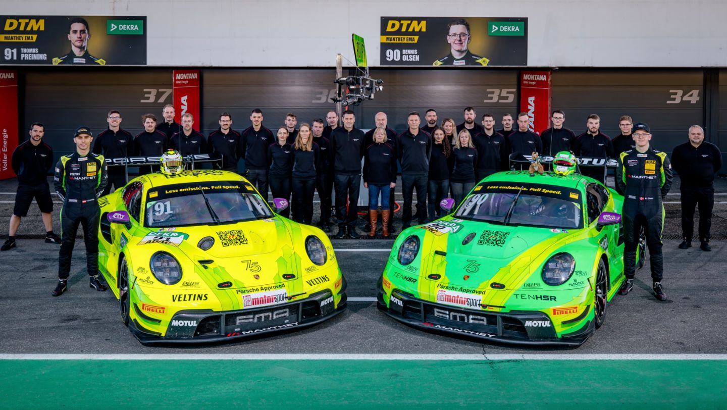 Thomas Preining, Dennis Olsen, Team Manthey EMA, Porsche 911 GT3 R, Hockenheim, 2023, Porsche AG