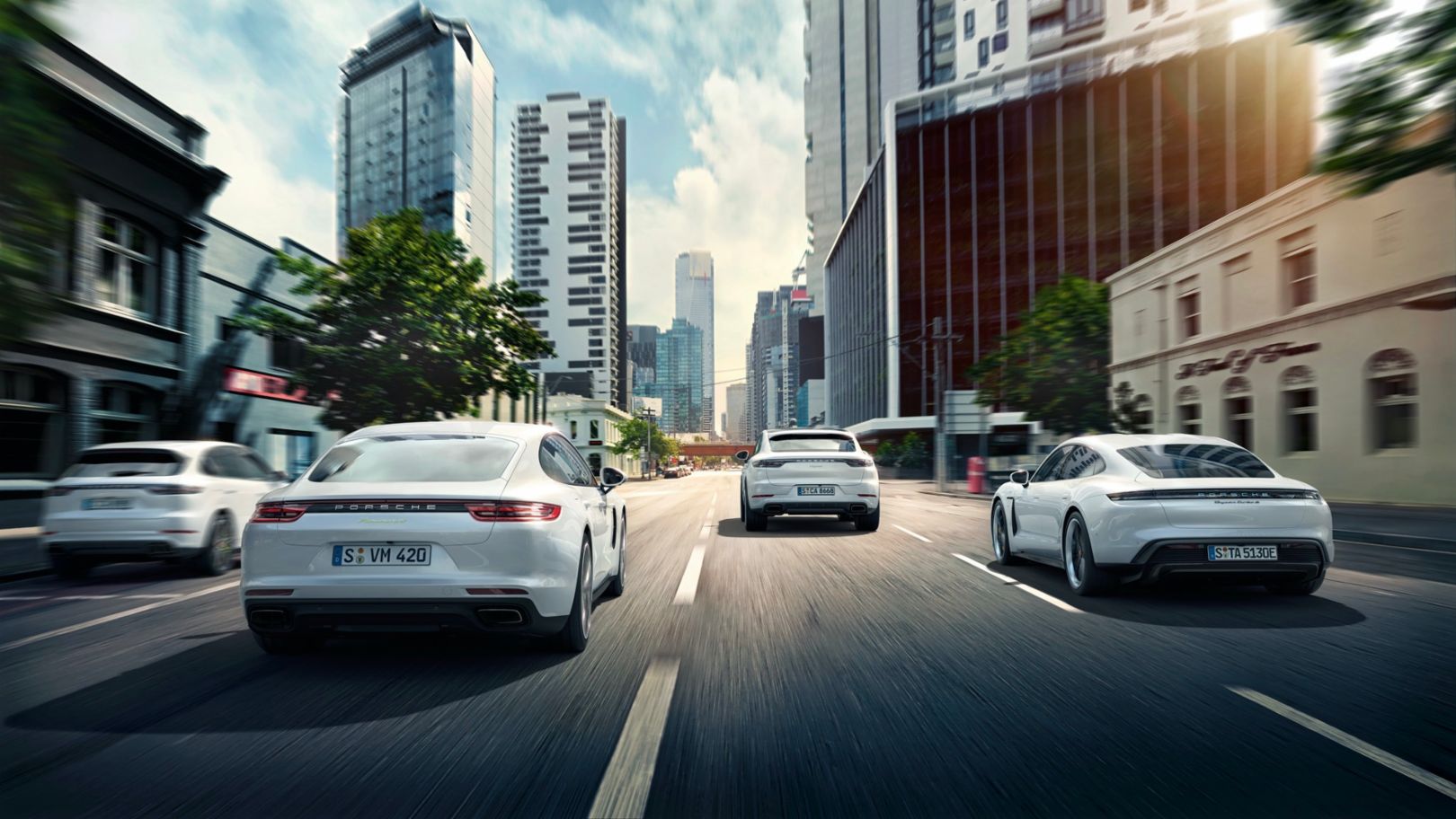 Modellrange E-Hybride und vollelektrische Fahrzeuge, 2021, Porsche AG
