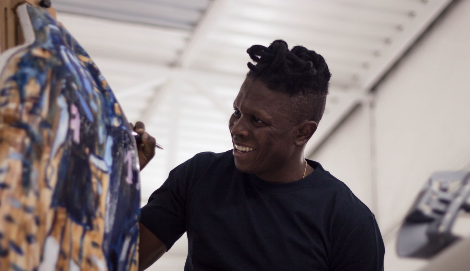 Pure inspiration: Nelson Makamo does not plan his works—his art arises from instantaneous intuition.