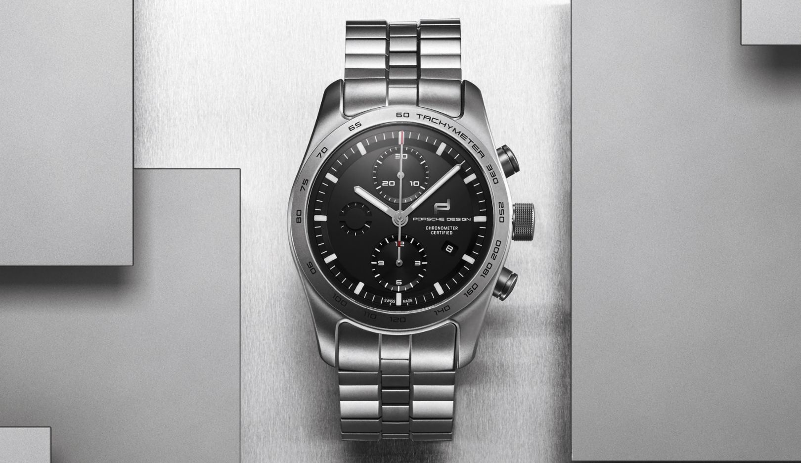 Metal precioso: a caixa e a pulseira do relógio são feitas de titânio