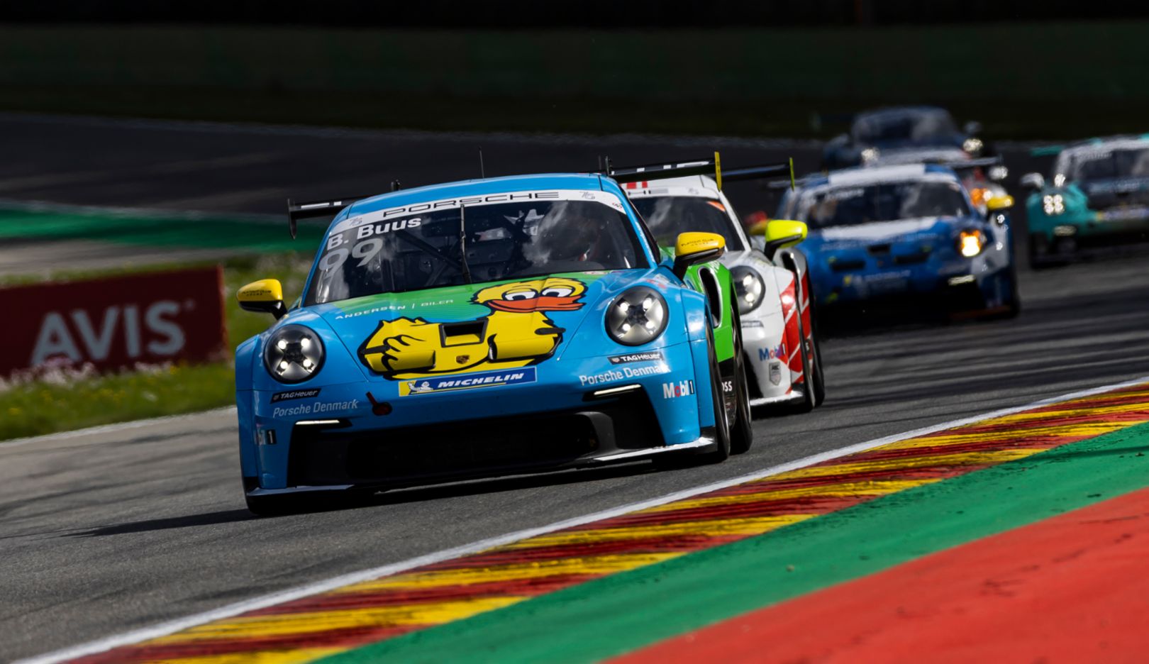 First Carrera Cup victory Loek Hartog celebrates in the Ardennes