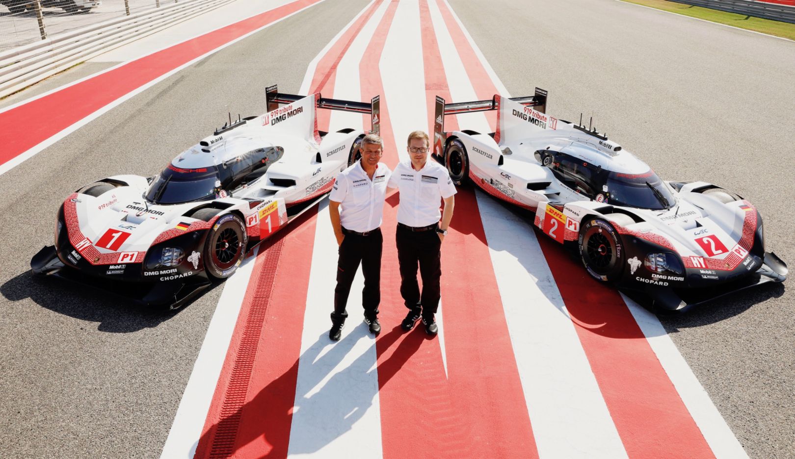 Andreas Seidl, Teamchef Porsche LMP Team, Fritz Enzinger, Vice President LMP1, l-r, WEC, Shanghai, 2017, Porsche AG