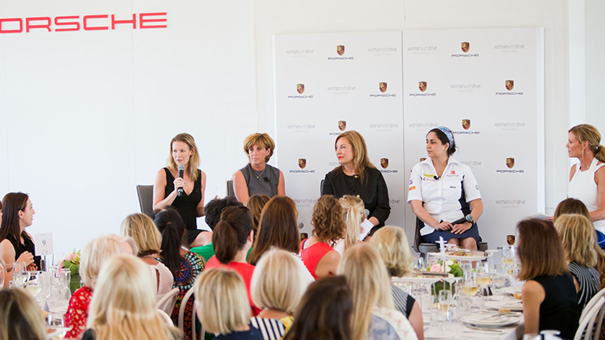 (From left to right: Jennie Gow, Ann Neal, Laura Anderson, Monisha Kaltenborn and Sonia Kruger)