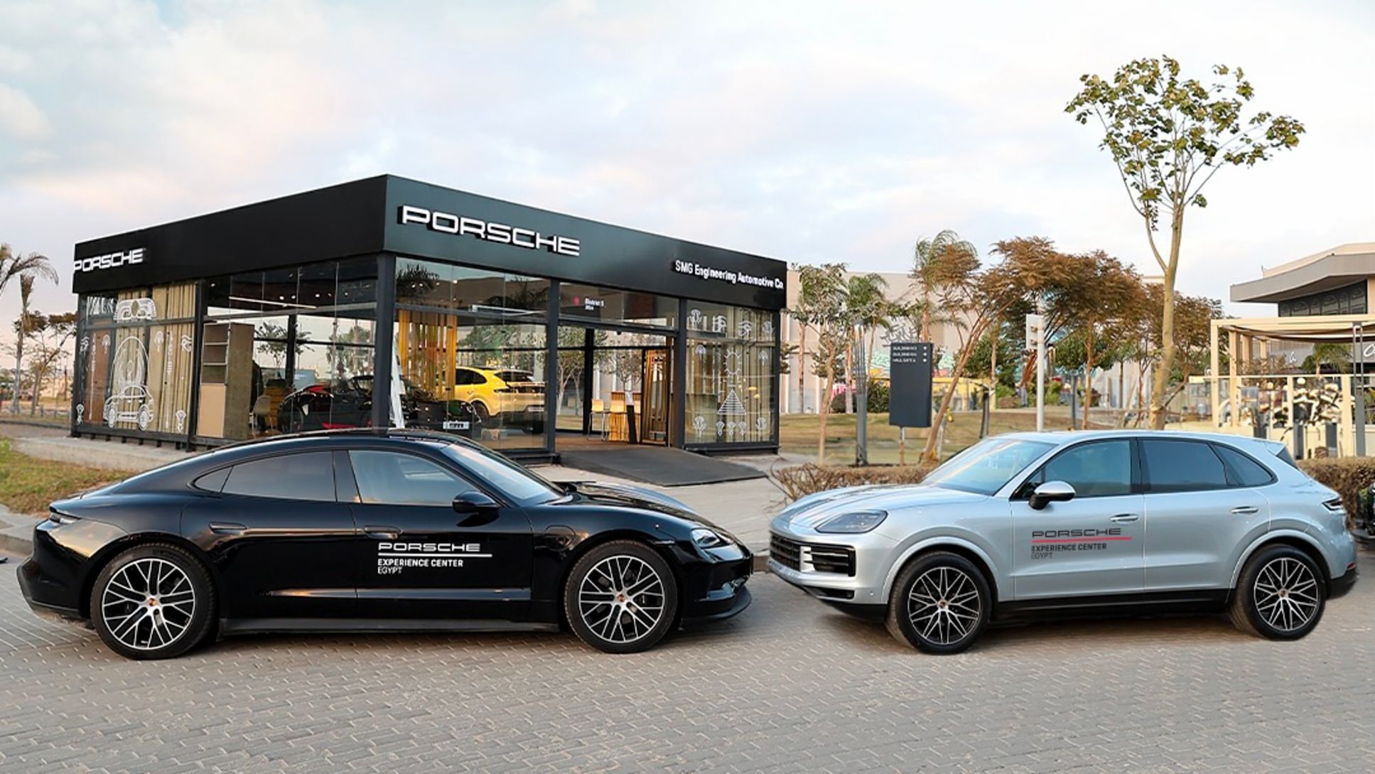 Taycan and Cayenne, Porsche Centre Egypt, Pop-Up Store, District 5, New Cairo, Egypt, 2026, Porsche Middle East