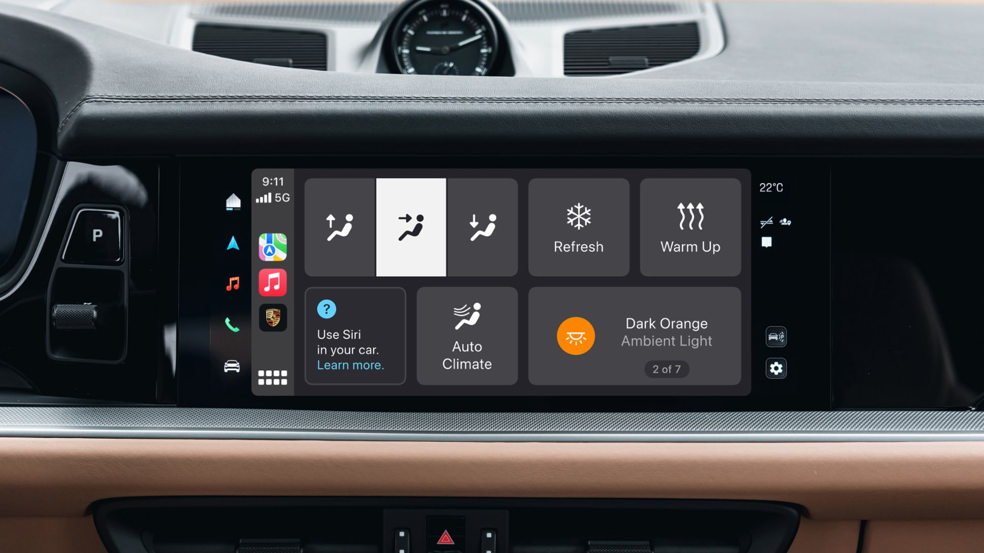 Controlul funcțiilor de confort și divertisment, direct în Apple CarPlay, comunicat de presă, 11/07/2023, Porsche AG