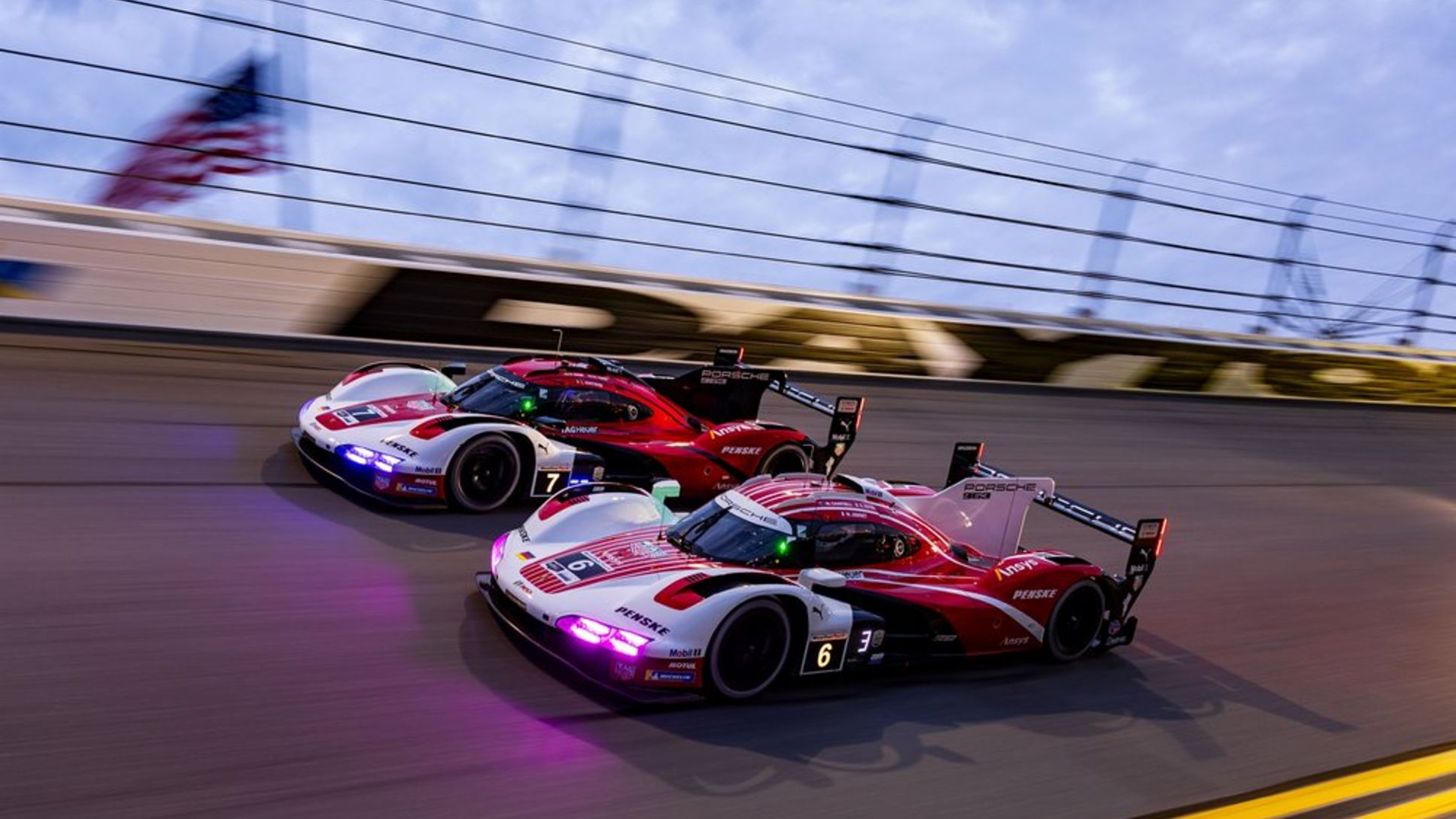 Matt Campbell (AUS), Mathieu Jaminet (FRA), Kevin Estre (FRA), Porsche Penske Motorsport (#6), Felipe Nasr (BRA), Nick Tandy (GBR), Laurens Vanthoor (BEL), Porsche Penske Motorsport (#7), Porsche 963, Daytona, 2025, Porsche AG