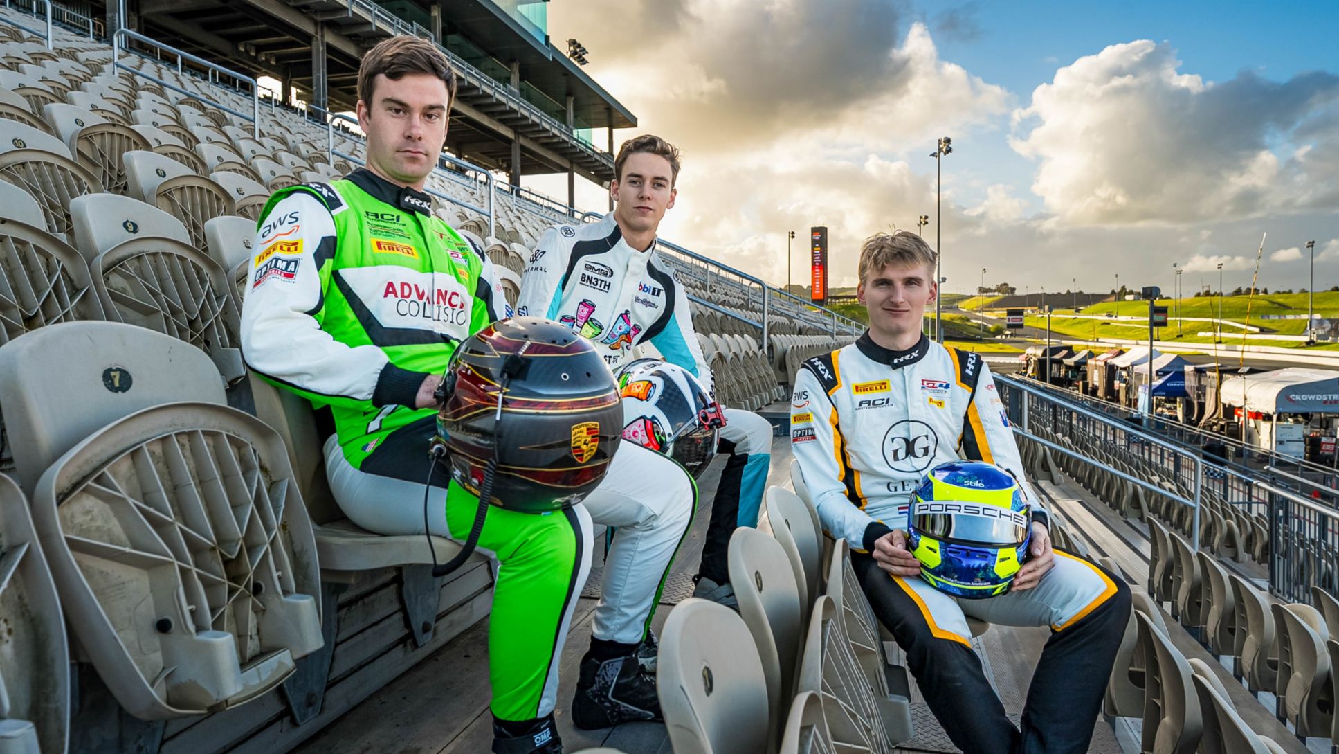 Riley Dickinson, Tom Sargent, Loek Hartog (L to R) -- named to Porsche Motorsport North America Selected Driver
