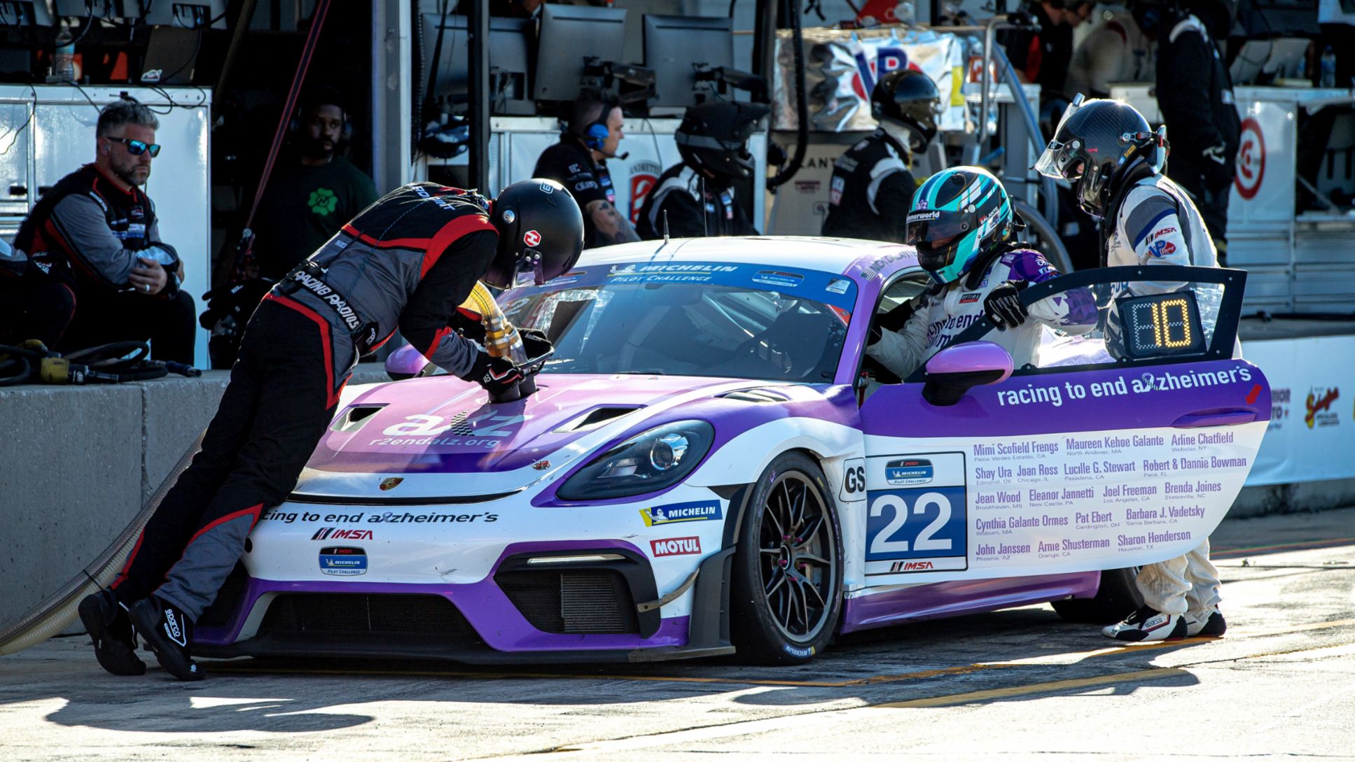 No. 22 Racing to End Alzheimers Porsche 718 Cayman GT4 RS Clubsport, Michelin Pilot Challenge, 2022, PCNA
