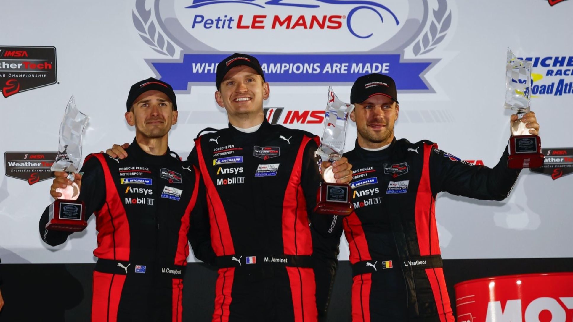 L to R: M. Campbell, M. Jaminet, L. Vanthoor