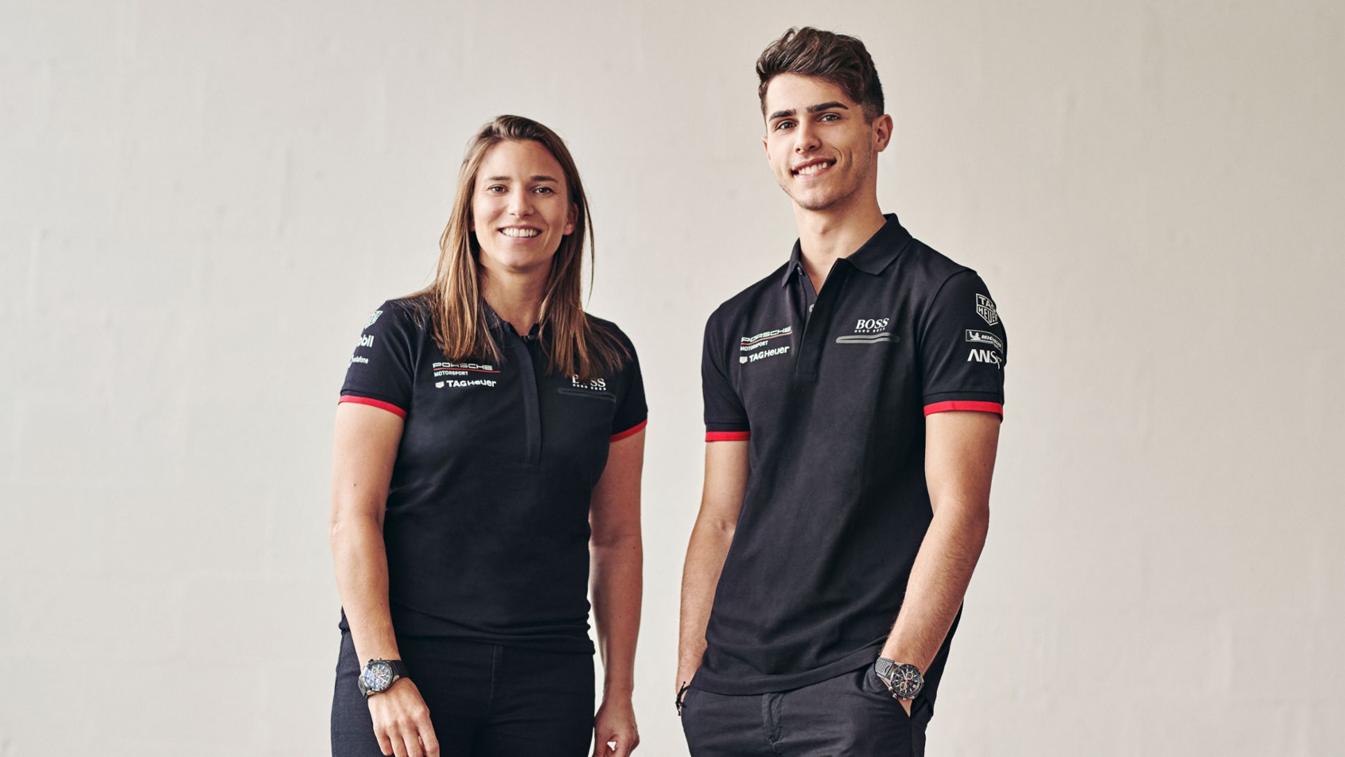 Simona De Silvestro, Thomas Preining (i - d), pilotos de pruebas y desarrollo de Fórmula E, 2019, Porsche AG