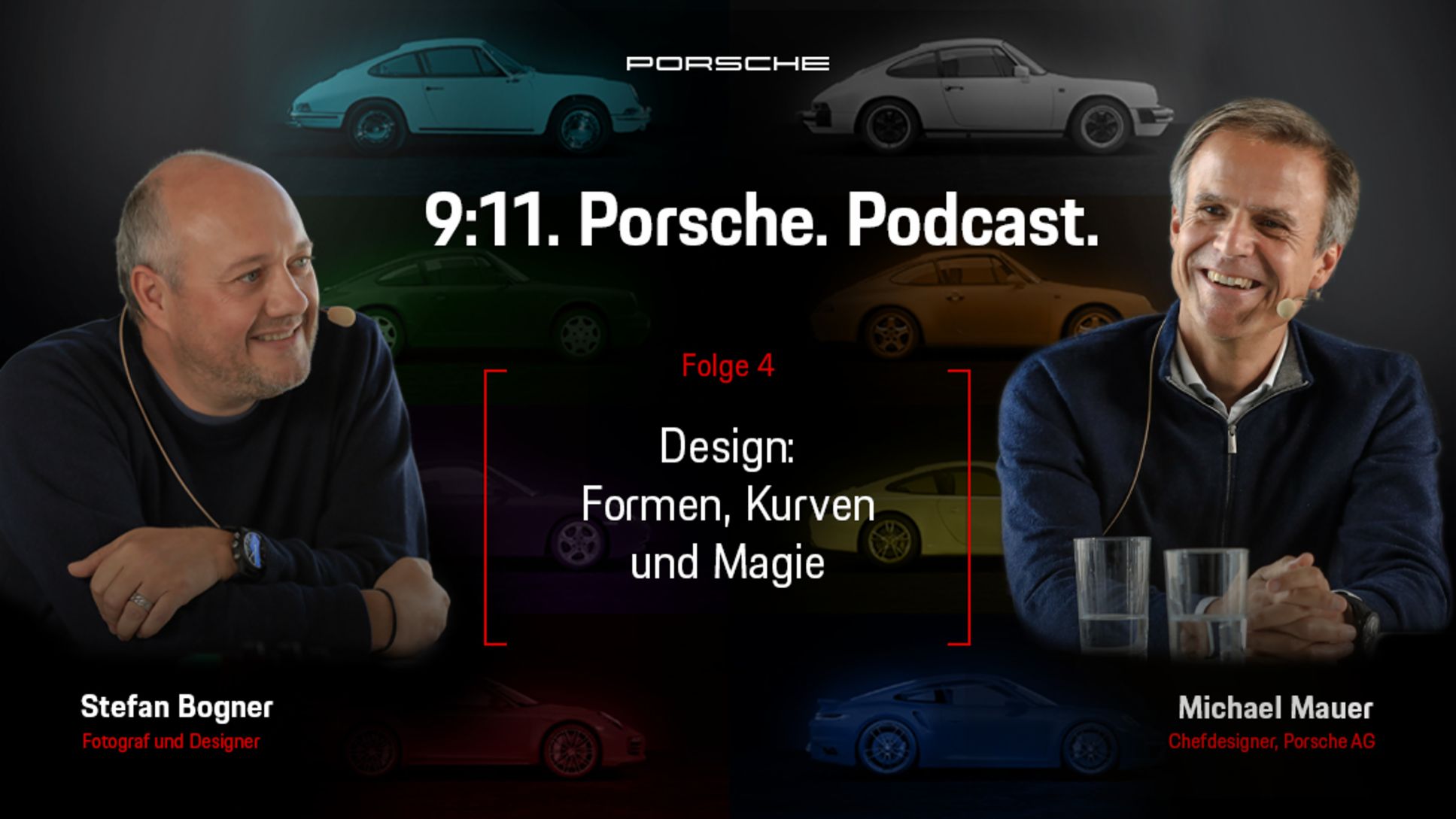 Stefan Bogner, Fotograf und Designer, Michael Mauer, Porsche-Chefdesigner, l-r, Porsche Podcast, Folge 4, 2020, Porsche AG