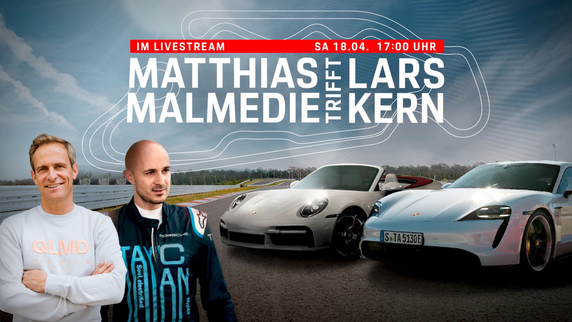 Matthias Malmedie, Fernsehmoderator, Lars Kern, Testfahrer, 2020, Porsche AG