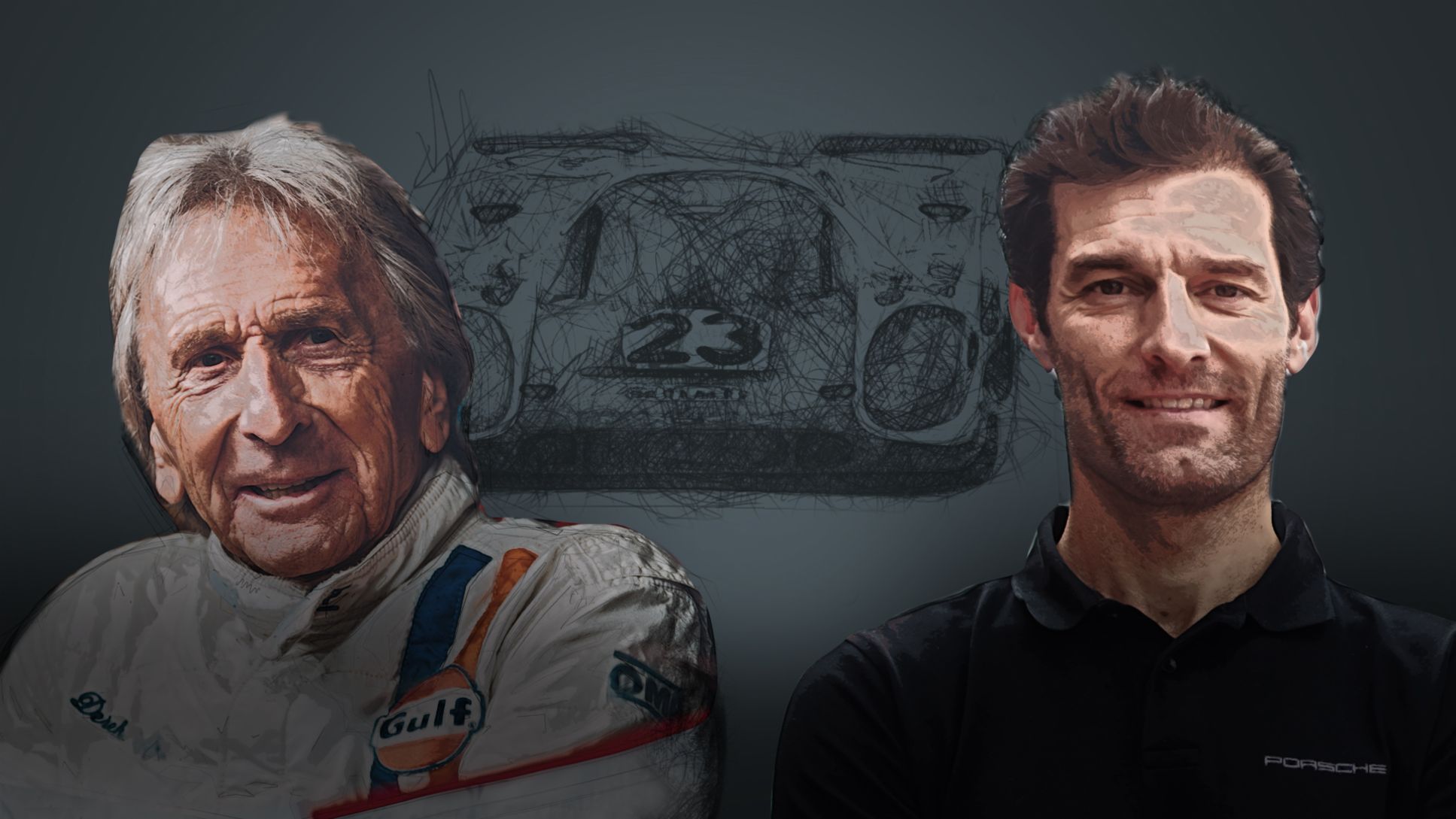 Derek Bell, Mark Webber, l-r, 2020, Porsche AG