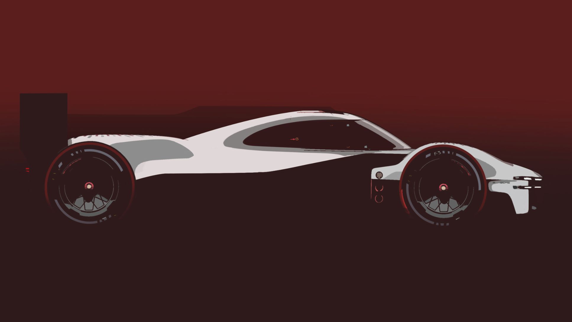 Graphic of the LMDh prototype, 2020, Porsche AG