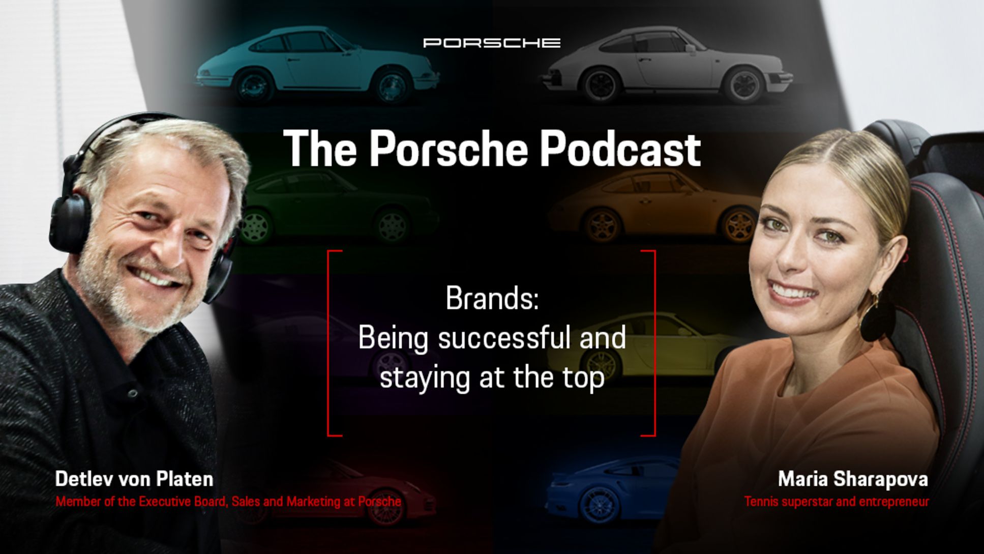 Detlev von Platen, Member of the Executive Board, Sales and Marketing, Maria Sharapova, Tennis superstar, l-r, The Porsche Podcast, episode 1, 2020, Porsche AG