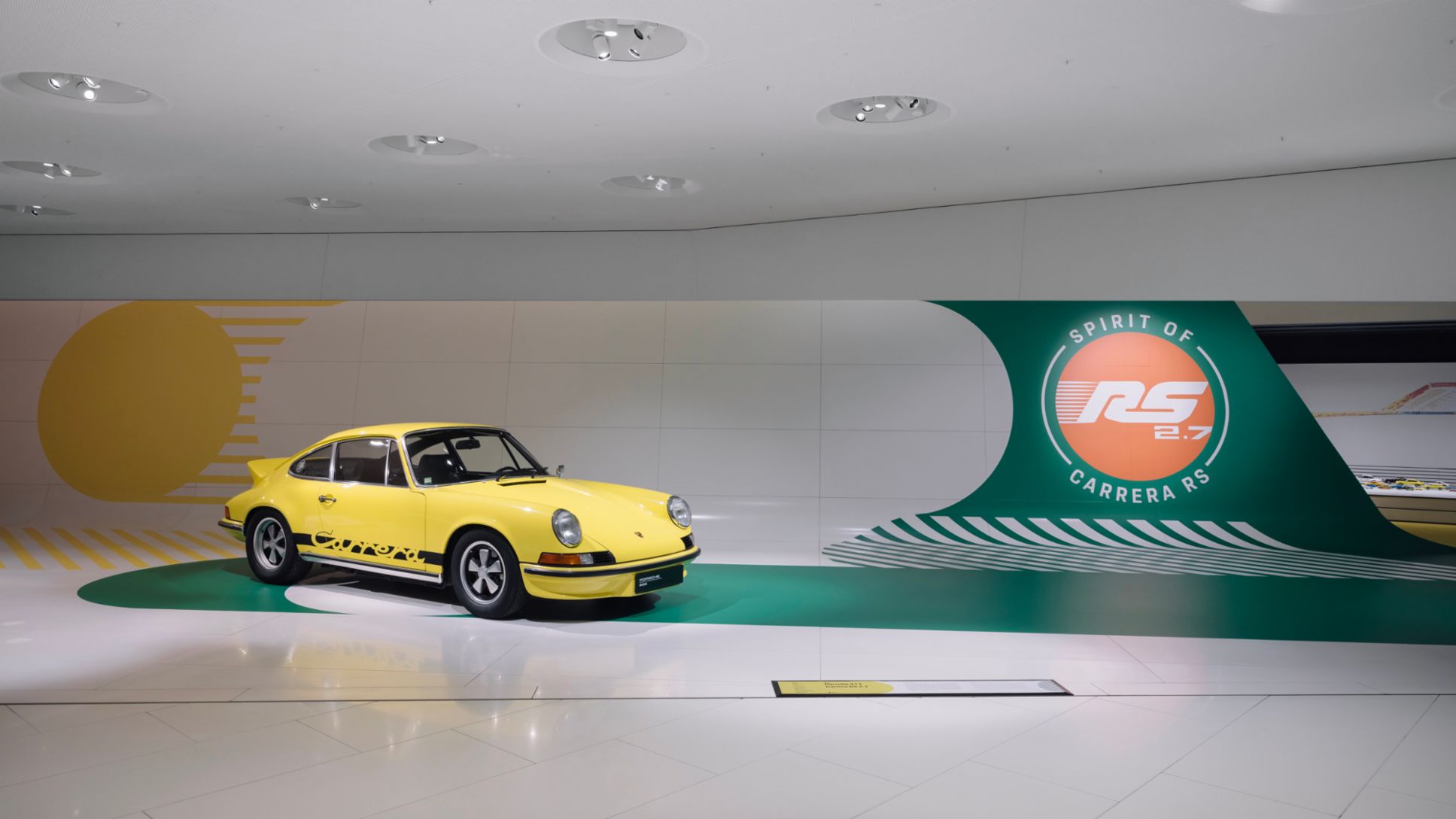 911 Carrera RS 2.7 in Touring spec, “Spirit of Carrera RS” special exhibition, Porsche Museum, Zuffenhausen, 2022, Porsche AG