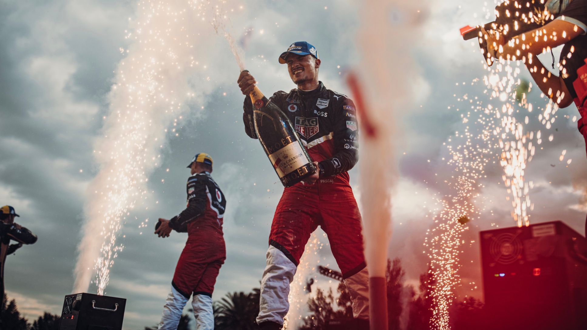 André Lotterer y Pascal Wehrlein (i-d), E-Prix de Ciudad de México, 2022, Porsche AG