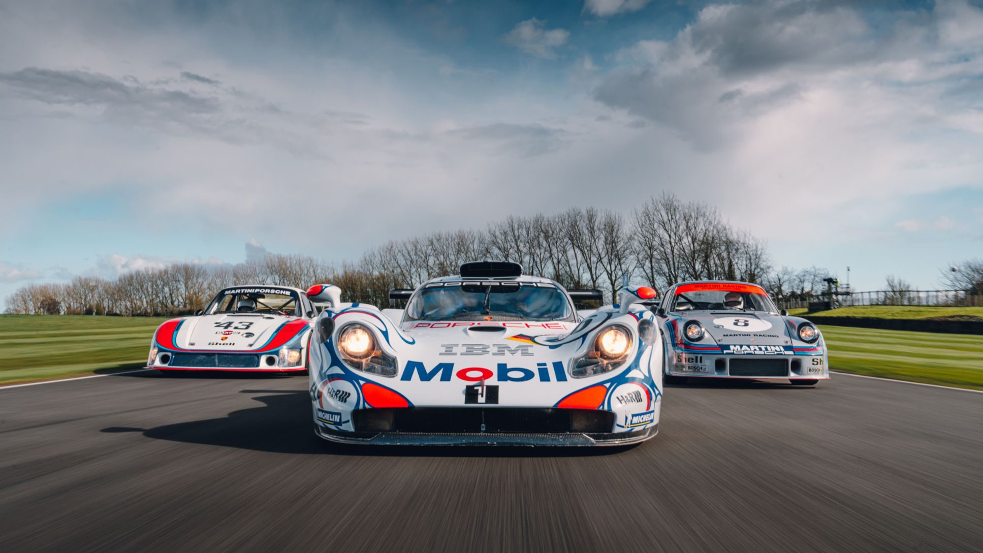 Porsche 935/78, Porsche 911 GT1 98 y Porsche 911 Carrera RSR Turbo (i-d), 80ª Reunión de Socios de Goodwood, 2023, Porsche AG