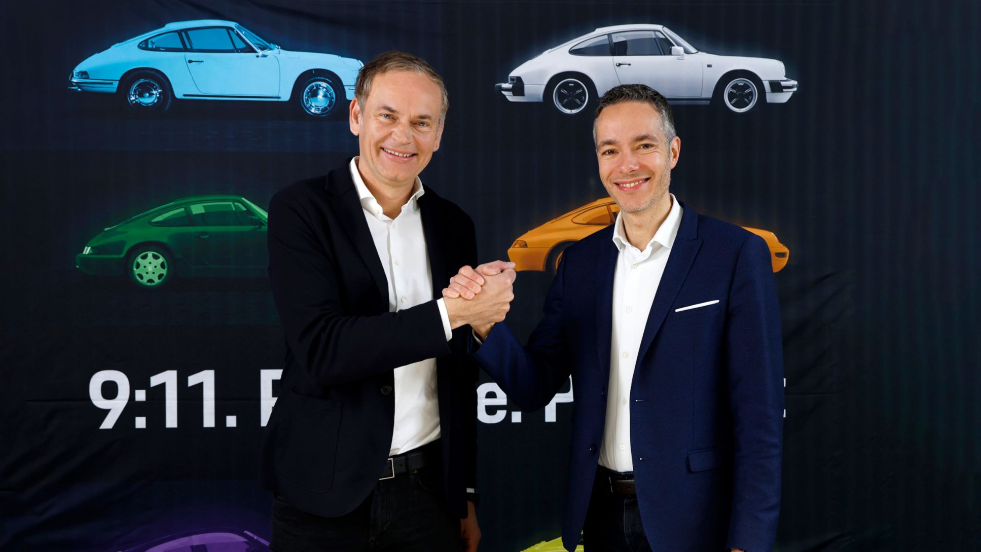 Oliver Blume, Chairman of the Executive Board, Sebastian Rudolph Vice President Communications, Sustainability and Politics, 2024, Porsche AG