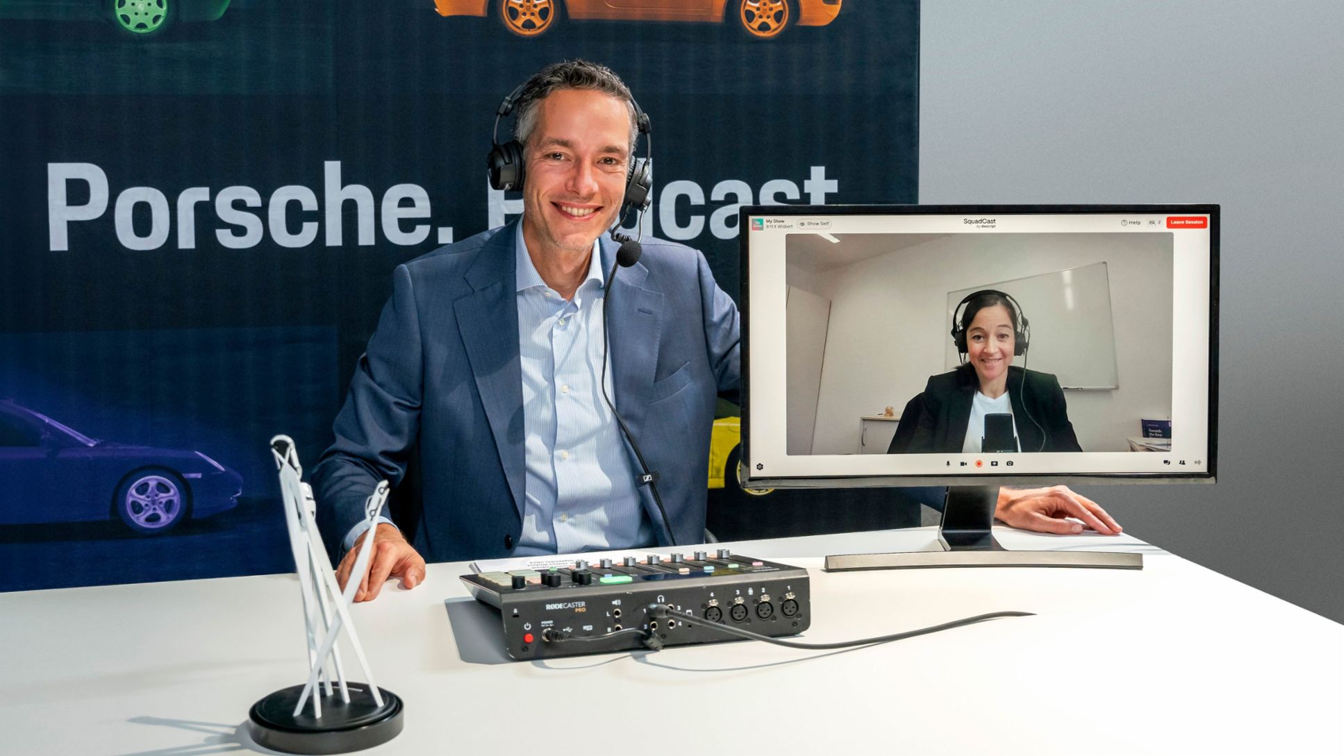 Sebastian Rudolph, Leiter Öffentlichkeitsarbeit, Presse, Nachhaltigkeit und Politik, Helena Wisbert, Professorin für Automobilwirtschaft an der Ostfalia Hochschule und Direktorin des Center Automotive Research, 9:11. Porsche. Podcast, 2024, Porsche AG