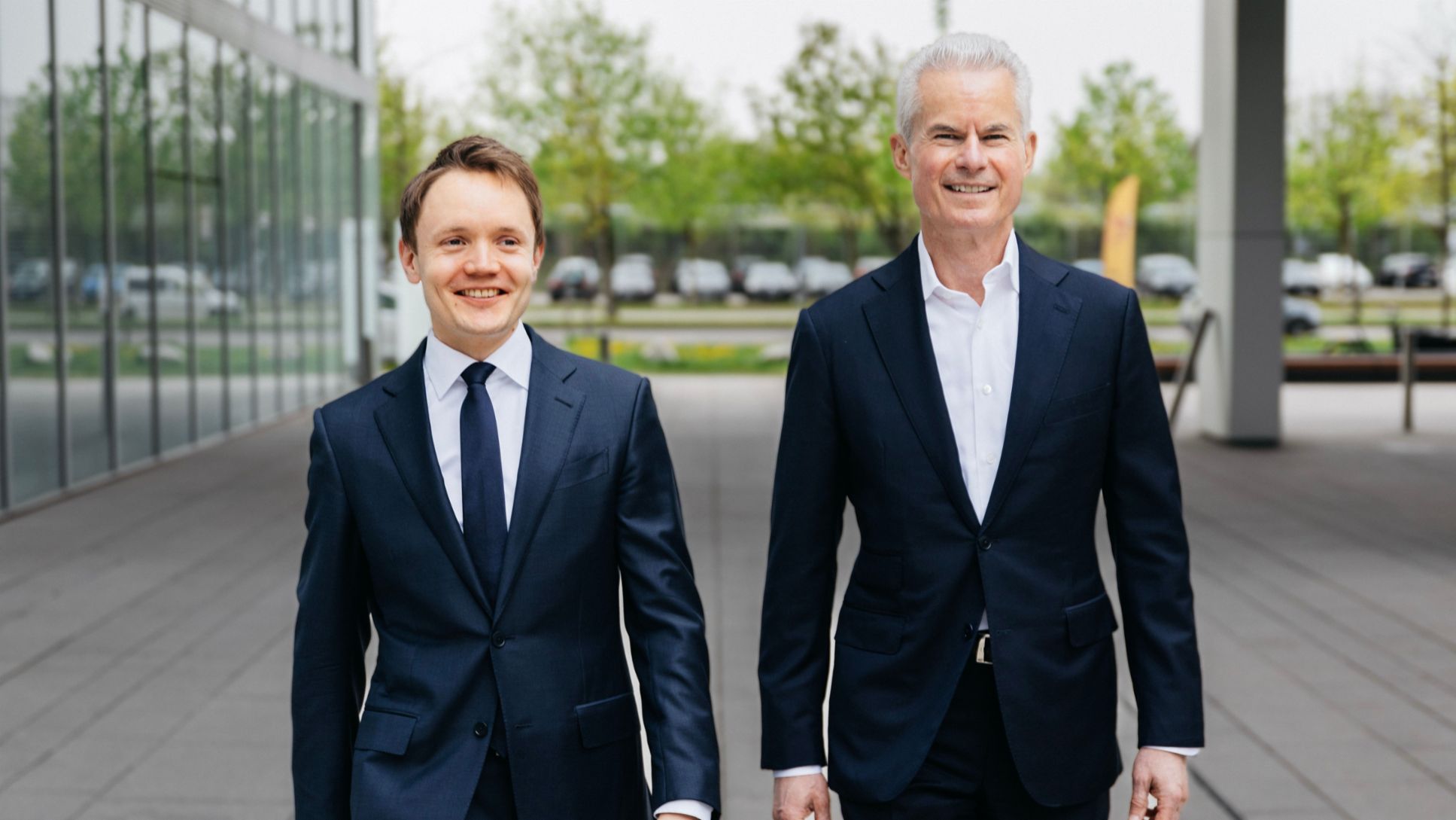 Dr. Timo Blenk, Partner und CEO der Agora Strategy Group AG, Eberhard Weiblen, Vorsitzender der Geschäftsführung von Porsche Consulting, 2024, Porsche Consulting