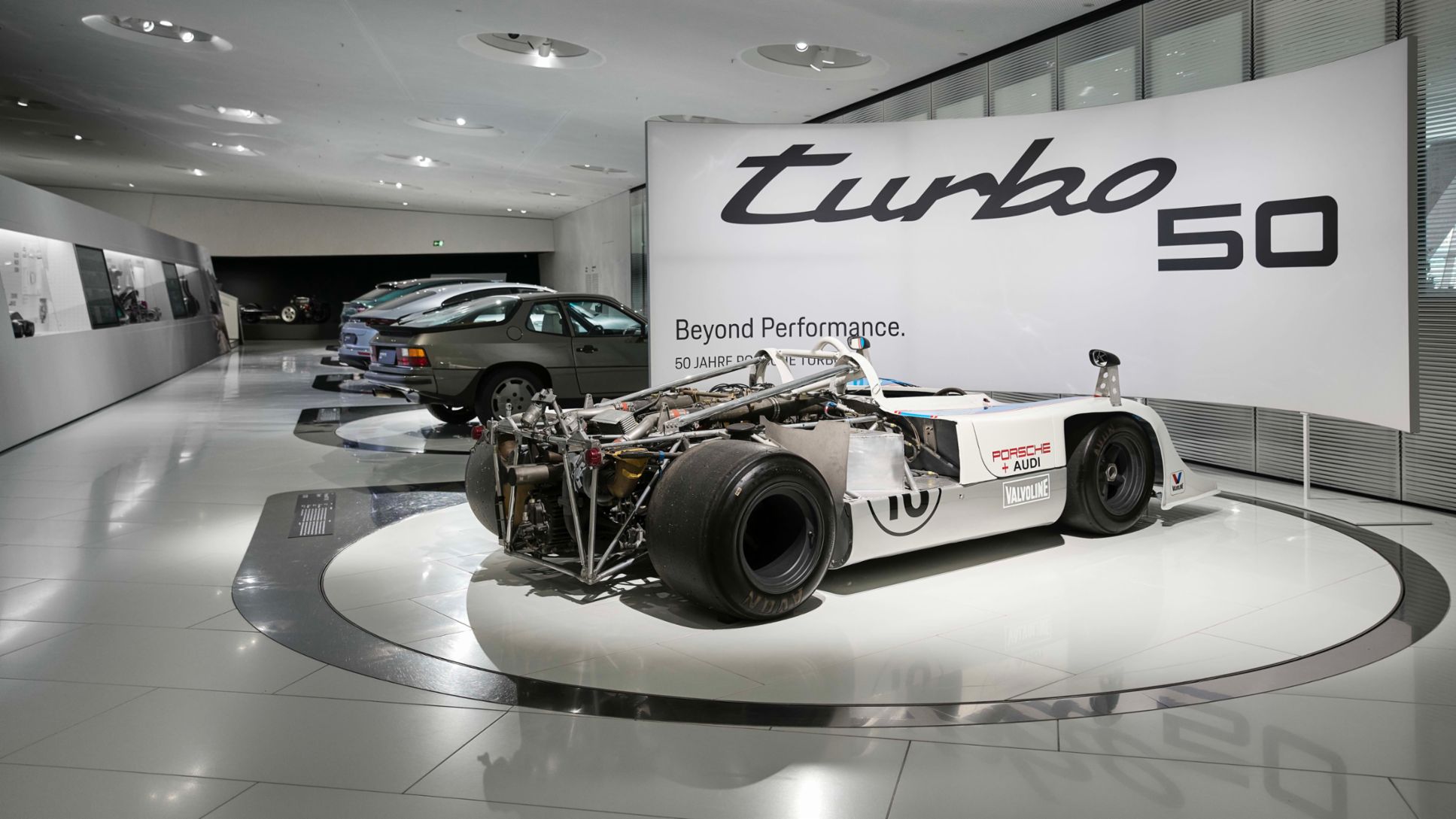917/10 Spyder, 924 Turbo, Special Exhibition "Beyond Performance. 50 Years of Porsche Turbo", Porsche Museum, Stuttgart Zuffenhausen, 2024, Porsche AG