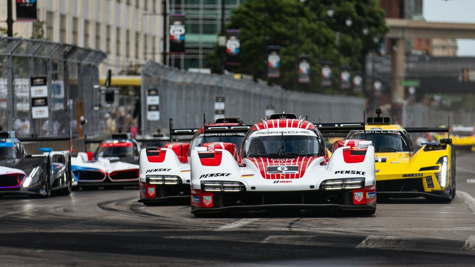 Porsche 963, Porsche Penske Motorsport (#6), Nick Tandy (UK), Mathieu Jaminet (F), IMSA, Detroit, Rennen, 2024, Porsche AG