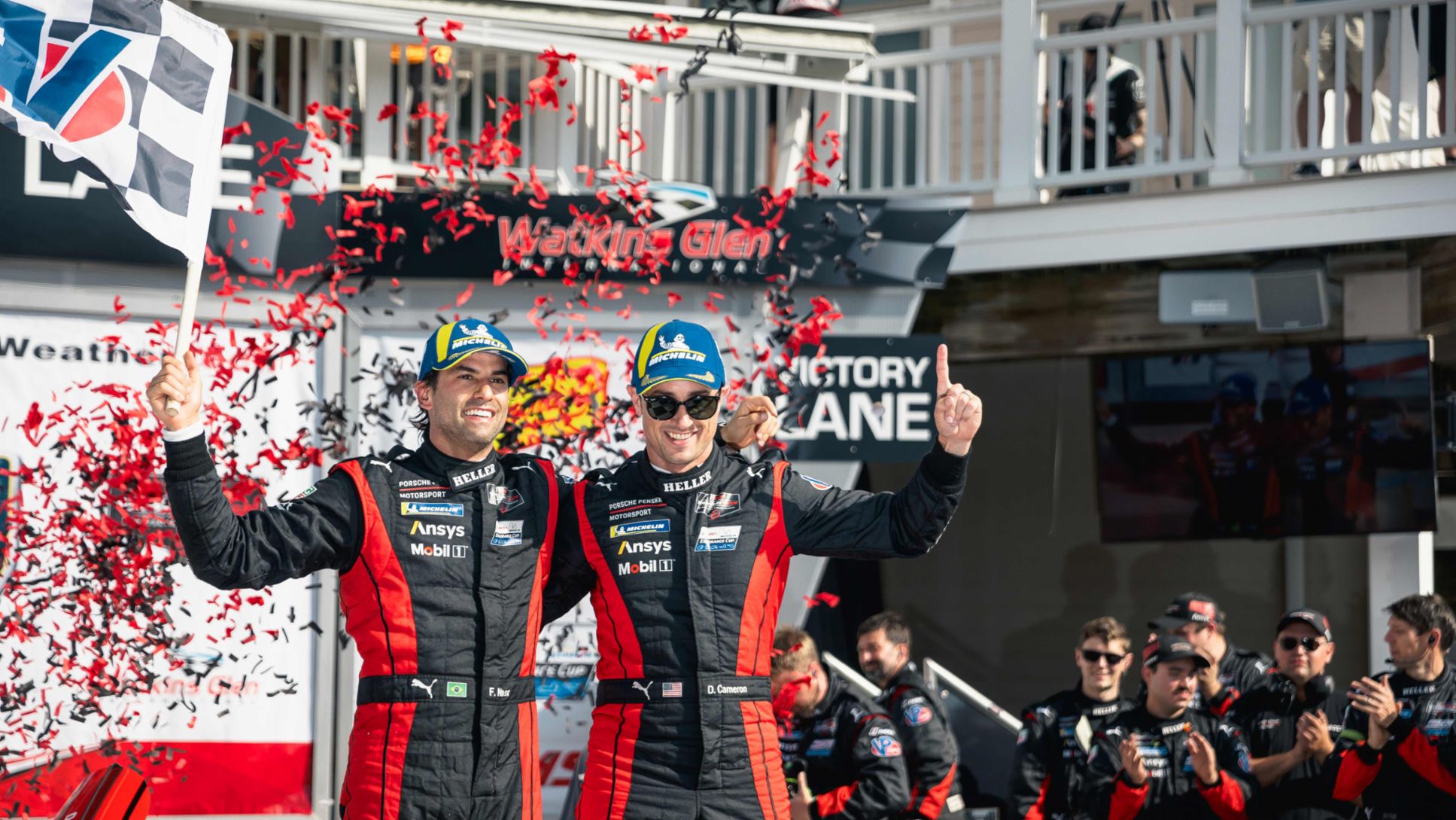 Felipe Nasr (BR), Dane Cameron (USA), Porsche Penske Motorsport (#7), IMSA WeatherTech SportsCar Championship, Race 6, Watkins Glen, 2024, Porsche AG