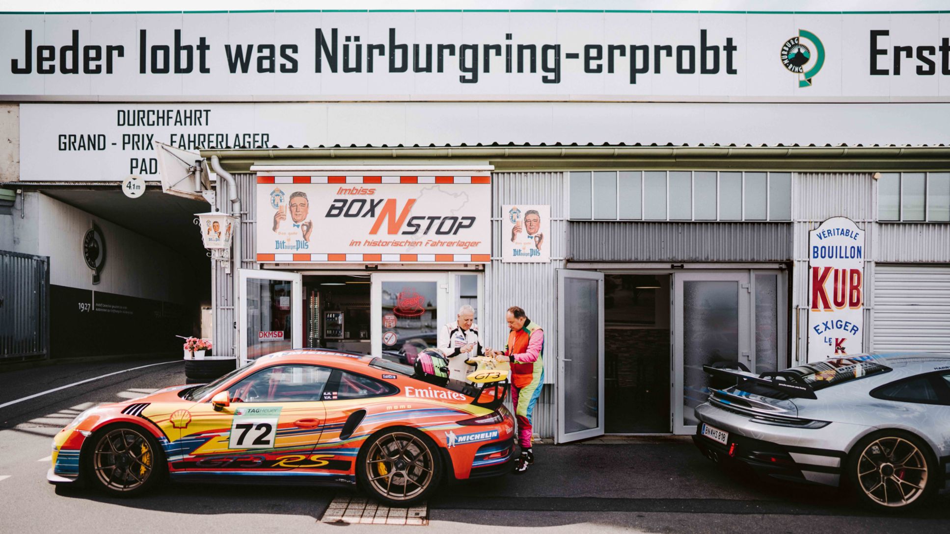 Harald Schierl, Klemens Huppmann (i-d); 911 GT3 RS (991), 911 GT3 (992) (i-d), Porsche Track Experience, Nürburgring, 2023, Porsche AG