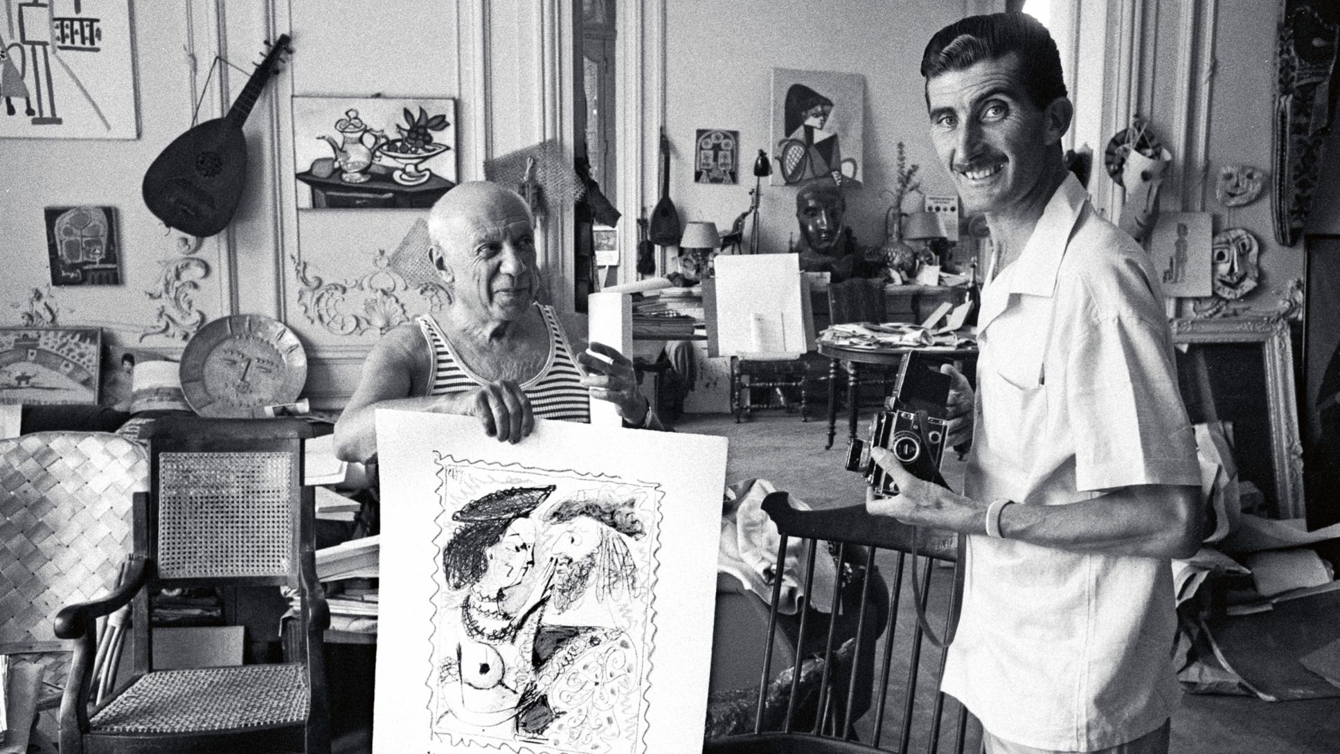 Pablo Picasso, Edward Quinn, (l-r), 1956, Porsche AG